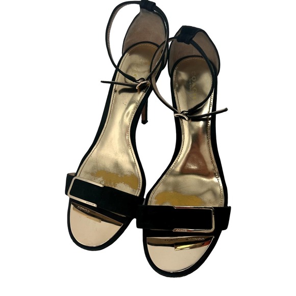 Coach Open Front Black Suede Stiletto Heel Size 9.5 EUC - Picture 4 of 12